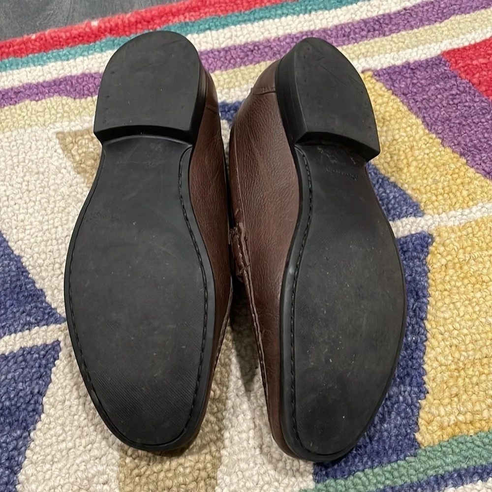 Peter Millar Mens 9.5M Horse Bit Brown Leather Loafers